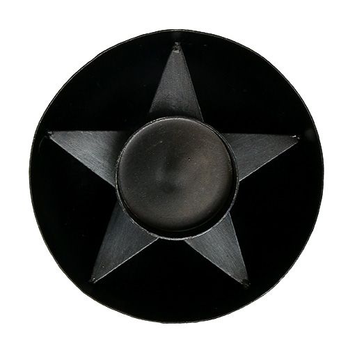 Floristik24 Photophore métal Ø10cm H4cm noir 1p