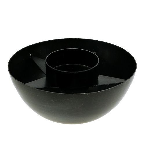 Floristik24 Photophore métal Ø10cm H4cm noir 1p