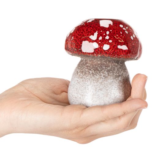 Champignon décoratif, amanite tue-mouches, porte-bougie chauffe-plat pour décoration de table, 9 cm | Floristik24.fr