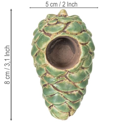 Porte-bougie chauffe-plat en forme de pomme de pin, 8 cm, lot de 3 | Floristik24.fr