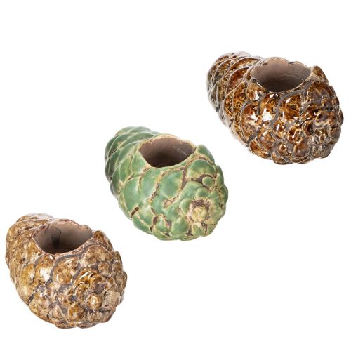 Porte-bougie chauffe-plat en forme de pomme de pin, 8 cm, lot de 3 | Floristik24.fr
