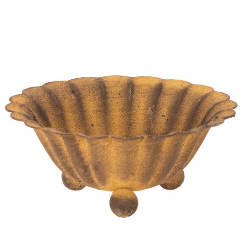 Porte-bougie chauffe-plat vintage, petit bol, métal couleur rouille, Ø 10 cm, H 4,5 cm acheter | Floristik24.fr