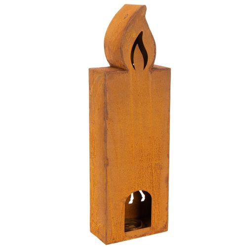 Porte-bougie chauffe-plat de Noël, bougeoir en métal rouillé, motif cerf, 45 x 14 cm | Floristik24.fr