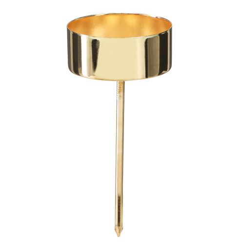 Floristik24 Photophore à brancher métal doré H9cm 8 pcs