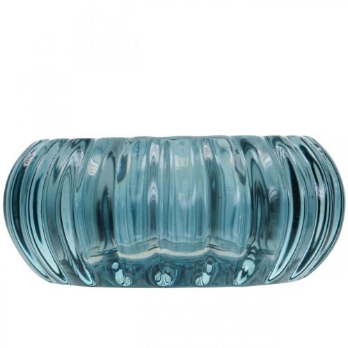 Floristik24 Photophore Verre Bougeoir Rond Bleu Ø8cm H3.5cm