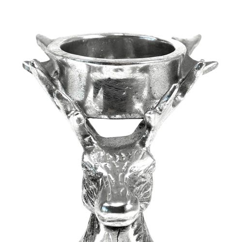 Floristik24 Photophore tête de cerf argent 8,5 cm