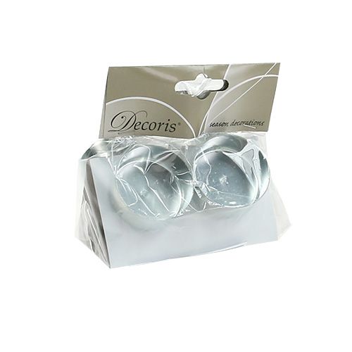 Floristik24 Photophore argent Ø4cm L7cm 4pcs