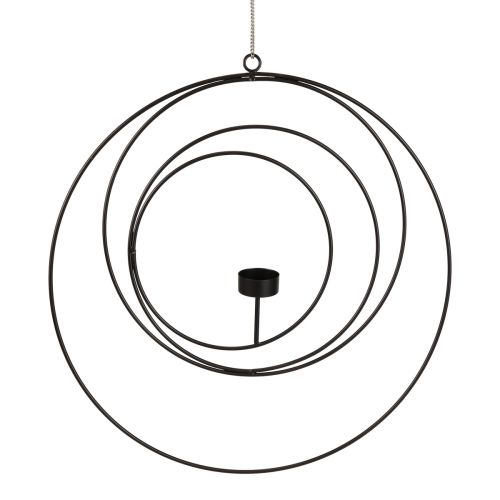 Floristik24 Photophore pour bougeoir suspendu noir Ø40cm
