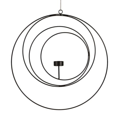 Floristik24 Photophore pour bougeoir suspendu noir Ø40cm
