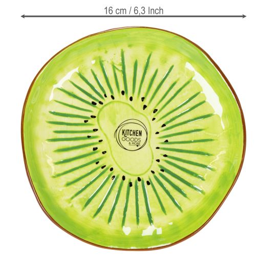 Article Assiettes rondes en céramique à motif kiwi, idéales pour la table à manger ou la cuisine, 16 cm, lot de 2