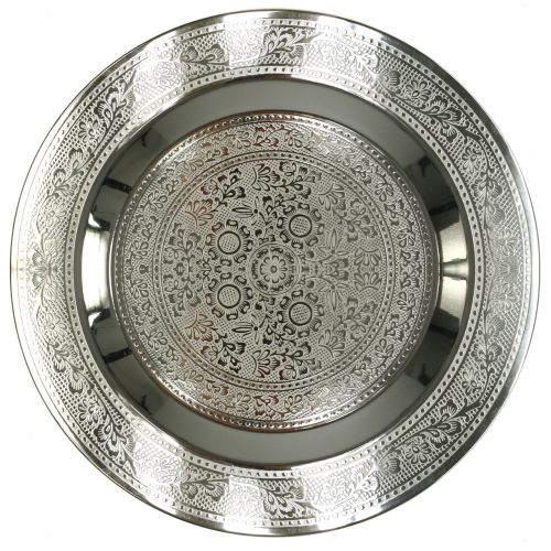 Floristik24 Assiette décorative Marrakech argent Ø33cm