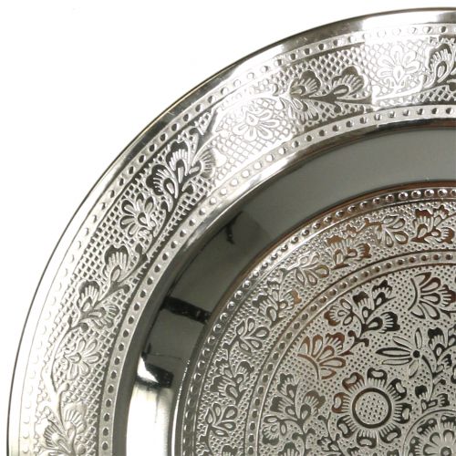 Floristik24 Assiette décorative Marrakech argent Ø33cm