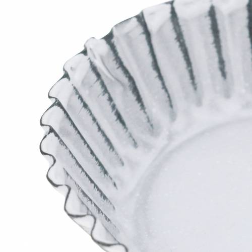 Floristik24 Plaque de cuisson décorative en zinc blanc Ø10cm H2cm