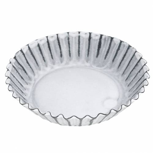 Floristik24 Plaque de cuisson décorative en zinc blanc Ø10cm H2cm