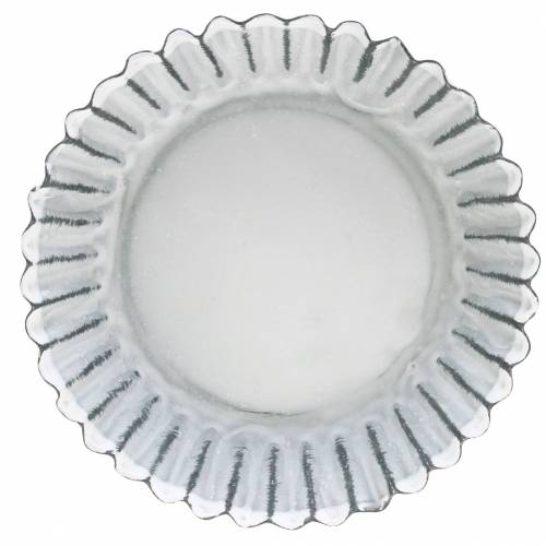 Floristik24 Plaque de cuisson décorative en zinc blanc Ø10cm H2cm