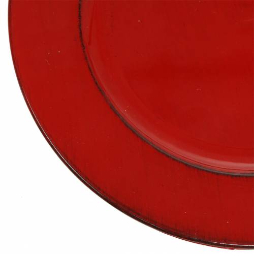 Article Assiette décorative rouge/noir Ø22cm
