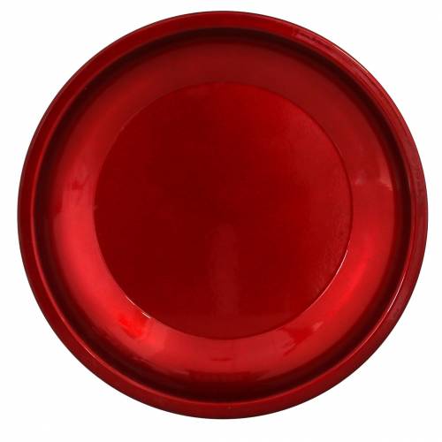 Floristik24 Assiette décorative en métal rouge effet glacis Ø23cm