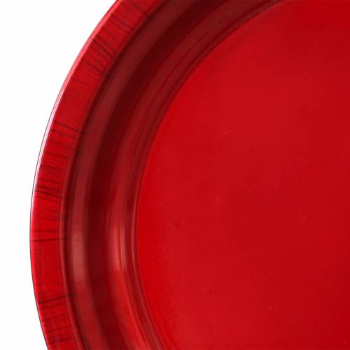 Article Assiette décorative en métal rouge avec effet glacis Ø38cm