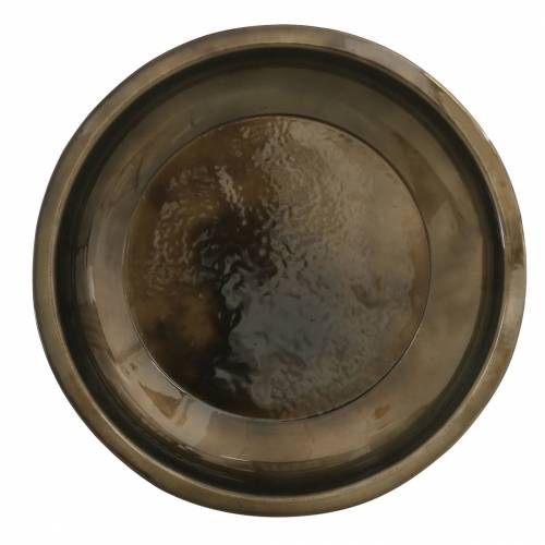 Floristik24 Assiette décorative en métal bronze brillant Ø23,5cm