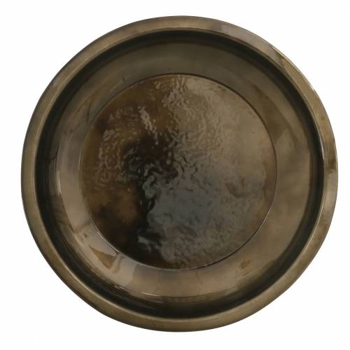 Floristik24 Assiette décorative en métal bronze brillant Ø23,5cm