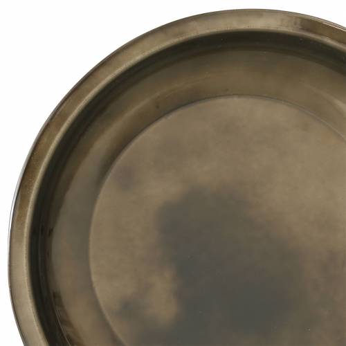 Floristik24 Assiette décorative en métal bronze brillant Ø23,5cm
