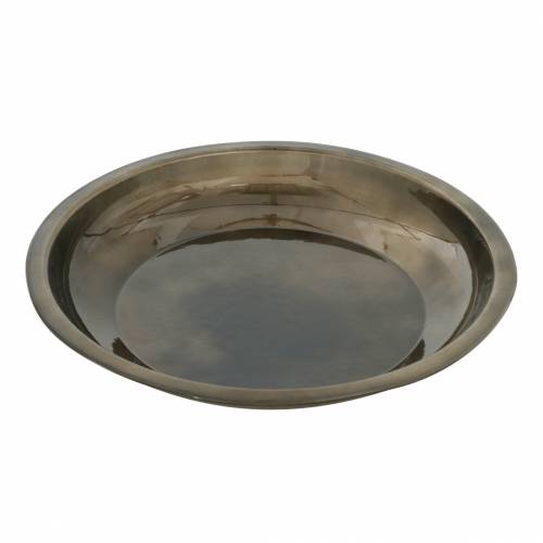 Floristik24 Assiette décorative en métal bronze brillant Ø23,5cm