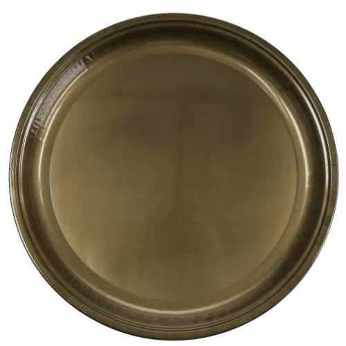 Floristik24 Assiette décorative en métal bronze effet glacis Ø50cm