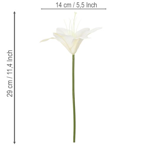 Kunstblume Lys Tigre blanc 29 cm bouquet de 6 pièces | Floristik24.fr