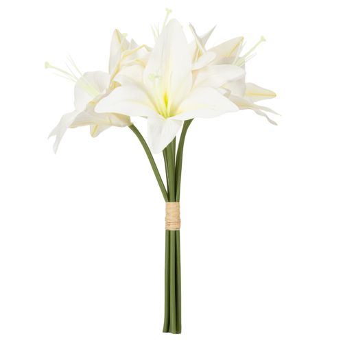 Kunstblume Lys Tigre blanc 29 cm bouquet de 6 pièces | Floristik24.fr