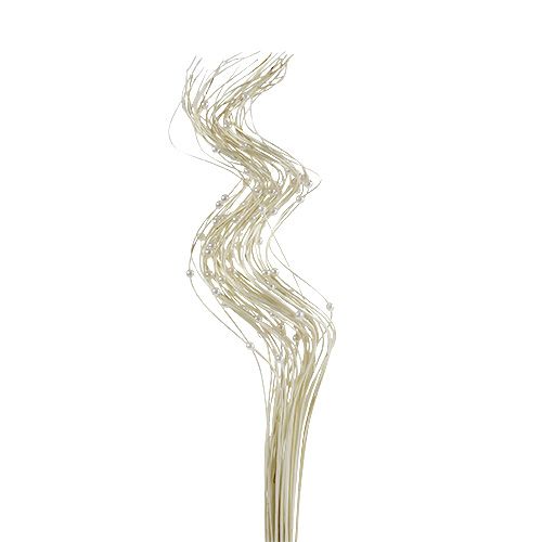 Floristik24 Ting Ting Curly avec perles 60cm blanchi 40 pcs