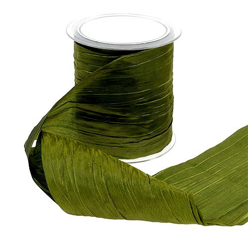 Floristik24 Ruban de table crash vert mousse 100mm 15m