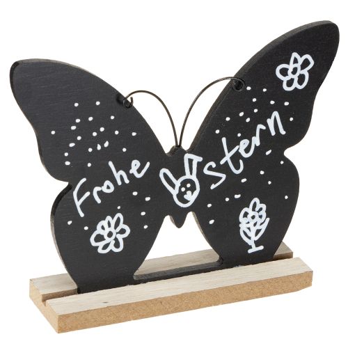 Article Décoration de table en bois papillon noir naturel 15cm 6 pièces