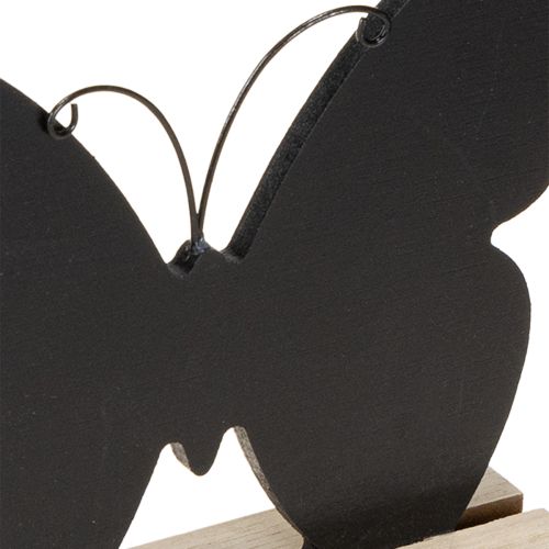 Article Décoration de table en bois papillon noir naturel 15cm 6 pièces