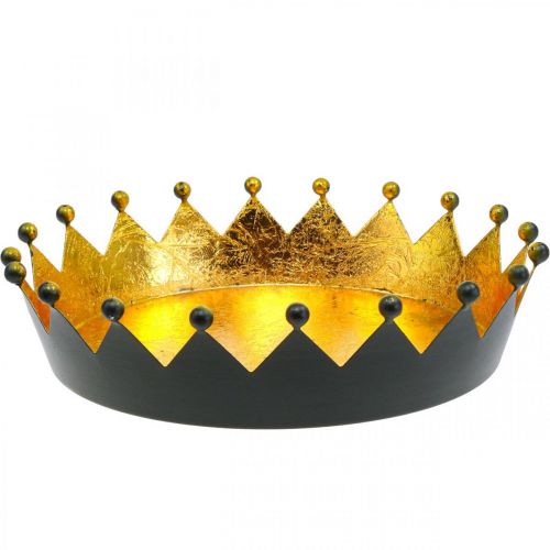 Floristik24 Décoration de table Couronne de Noël or noir Ø25,5cm H6cm