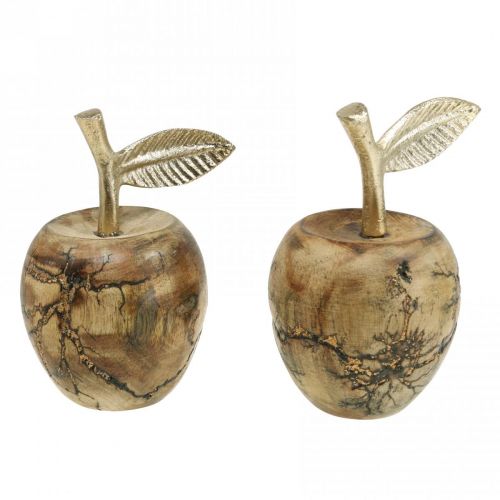 Floristik24 Décoration de table bois pommier décoration bois pommier déco bois H11 cm Ø6.5cm 2pcs