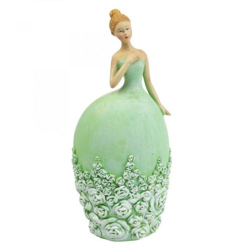 Article Décoration de table décoration printemps figurine femme robe verte H20cm 2pcs