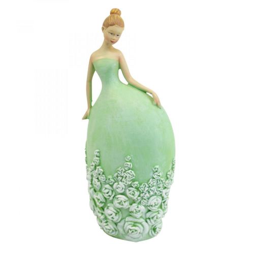 Floristik24 Décoration de table décoration printemps figurine femme robe verte H20cm 2pcs