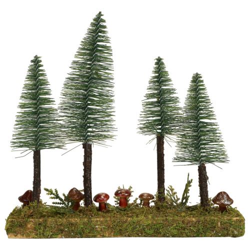 Floristik24 Décoration de table mini sapins artificiels socle forêt de sapins 30cm