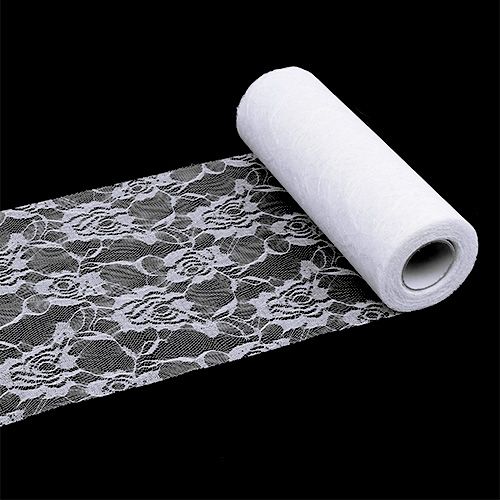 Chemin de table dentelle blanc 200mm 10m