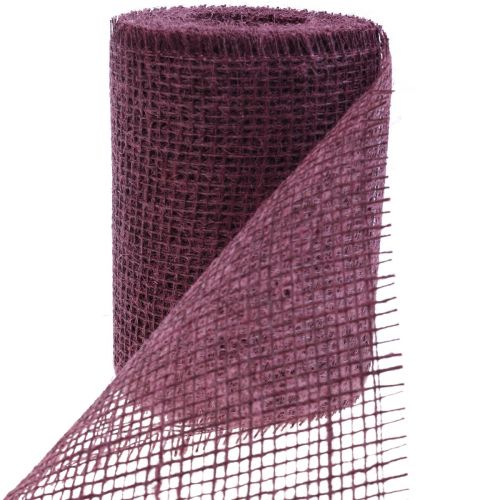 Floristik24 Chemin de table jute ruban de table ruban de jute rouge vin 15cm 10m