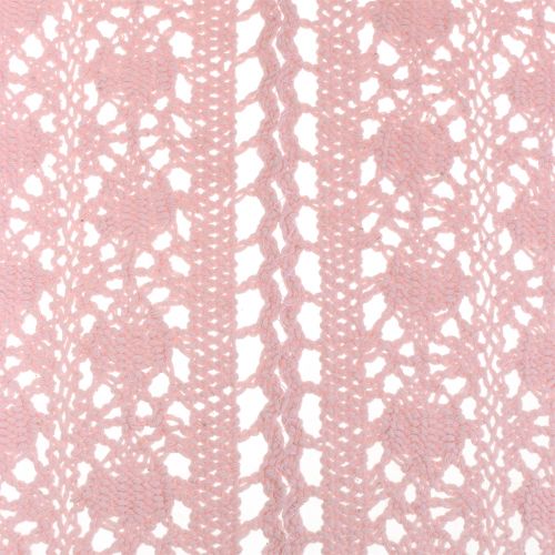 Article Chemin de table dentelle au crochet rose 30 x 140 cm