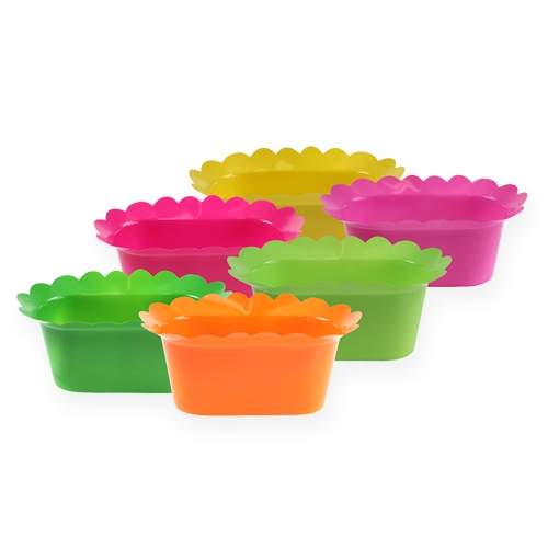 Floristik24 Pot en plastique ovale coloré 23cm 10pcs