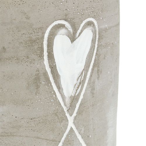 Floristik24 Pot en béton avec coeur Ø8cm H7cm 6pcs