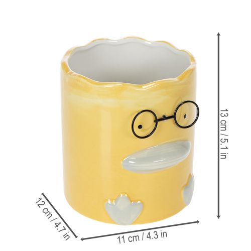 Article Vase cylindrique décoratif en céramique en forme de canard, 13 cm, lot de 2.