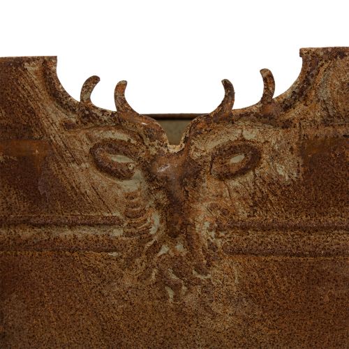 Coupe ovale en métal avec poignées et motif cerf, finition rouille, 36 cm | Floristik24.fr
