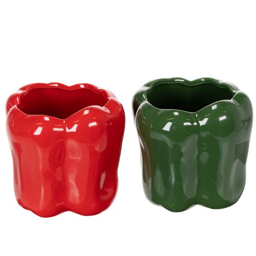 Floristik24 Pot de fleurs en céramique Paprika pour une décoration de cuisine moderne, convient à tous les styles d'intérieur, 13 cm, lot de 2