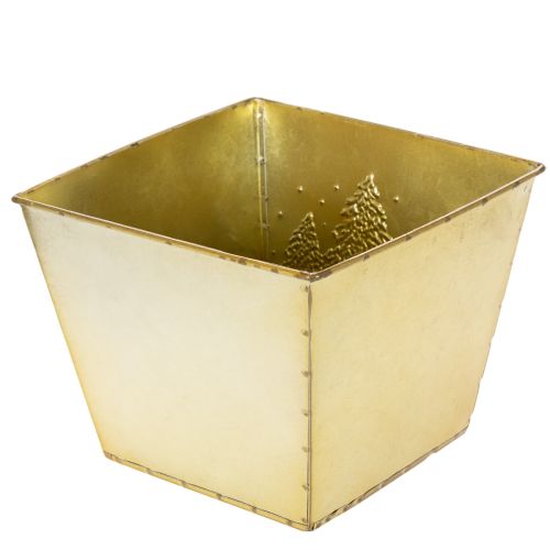 Pots décoratif en métal motif sapin scintillant 18 cm doré | Floristik24.fr