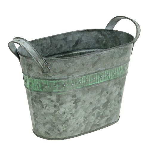 Floristik24 Pot zinc ovale 20cm x 12cm H14cm