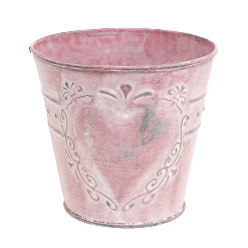 Floristik24 Pot en métal rose Ø 12 cm H. 11 cm