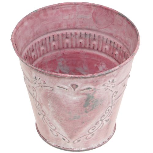 Floristik24 Pot en métal rose Ø 12 cm H. 11 cm